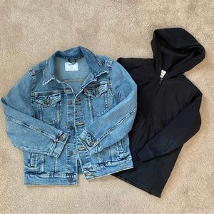 Kids Denim Jacket and Black Hoodie Bundle
